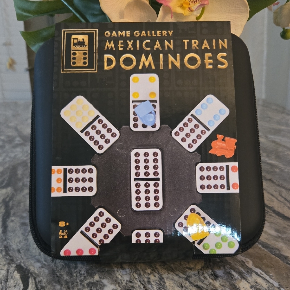 Gallery Mexican Train Dominoes Set - Black and Gold